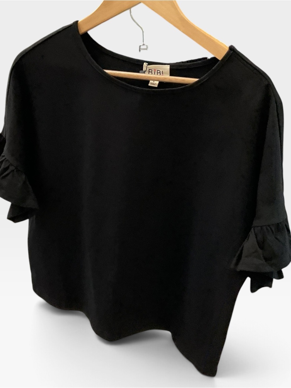 BIBI Black Ruffle Sleeve Women's Set